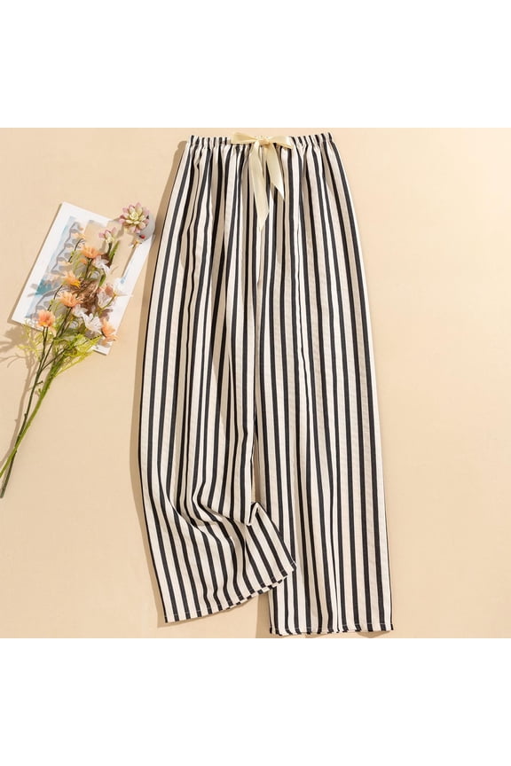 Women's Elastic Waist Leisure Pants Printed Casual Loose Fit Comfortable Pull On
