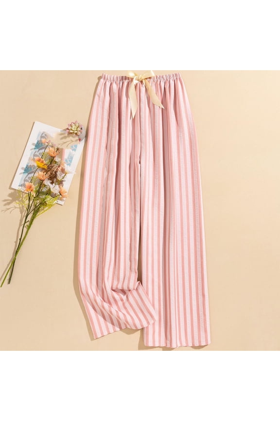 Women's Elastic Waist Leisure Pants Printed Casual Loose Fit Comfortable Pull On