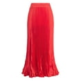 thumbnail image 1 of Women's Elastic Waist Satin Metallic Pleated Long Swing Skirt Knit Skirt Swimsuit Skirt Girls Skirts Girls Skirt Leggings Midi Skirts for Women Skirt Hangers Chiffon Skirt Yoga Skirt Western Skirts, 1 of 2