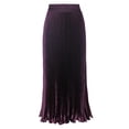 thumbnail image 1 of Women's Elastic Waist Satin Metallic Pleated Long Swing Skirt Lingerie Skirt Belly Dance Skirt Rhinestone Fringe Skirt Skirts for Party Long Winter Skirts for Women Girls Swim Skirt Skirt Extender, 1 of 5