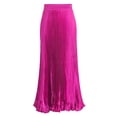 thumbnail image 1 of Women's Elastic Waist Satin Metallic Pleated Long Swing Skirt Lingerie Skirt Belly Dance Skirt Rhinestone Fringe Skirt Skirts for Party Long Winter Skirts for Women Girls Swim Skirt Skirt Extender, 1 of 4