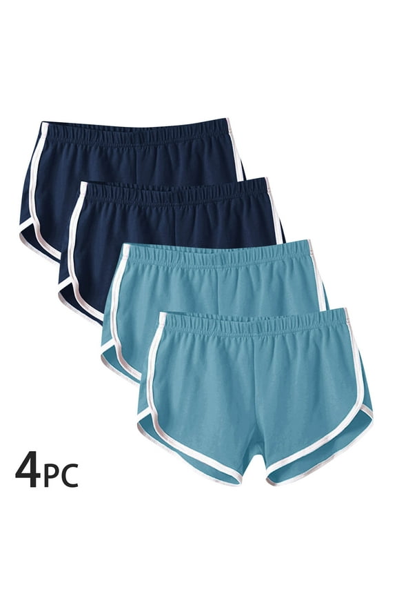 Women's Elastic Waist Shorts, Casual Summer Pants, Solid Color Stretchy Comfy Lounge Wear, Daily Outing, Beach Vacation, Travel Essentials | HAODEJW,Multicolor L