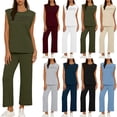 thumbnail image 1 of Women's Elastic Waist Shorts Set with Soft Stretchy Fabric, Straight Leg Shorts for Women, Casual Summer Outfit, Beach Lounge Activewear, Womens | VerBelle,Wine 2XL, 1 of 8