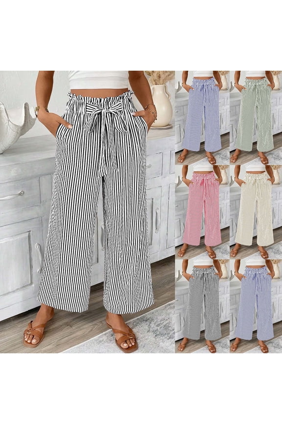 Women's Elastic Waist Soft Fabric Loose Bandage Pants, Tummy Control Flattering Fit, Casual Tapered Leg Trousers, Trendy Pull-On Pants for Work, Daily Wear, Travel, | TruBelle,Army Green L