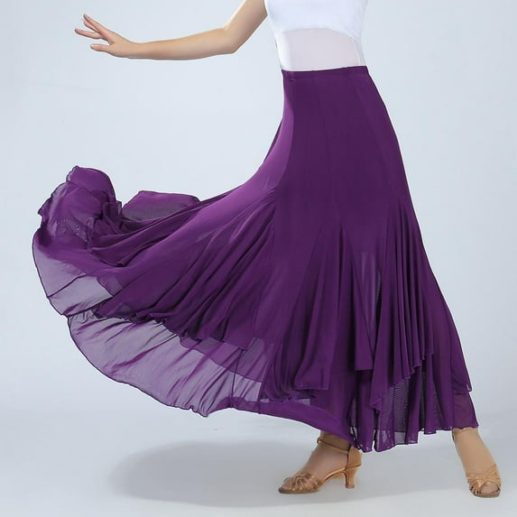 Women's Elastic Waist Solid Color Pleated Skirt Long Festive Skirt Wedding - , as described
