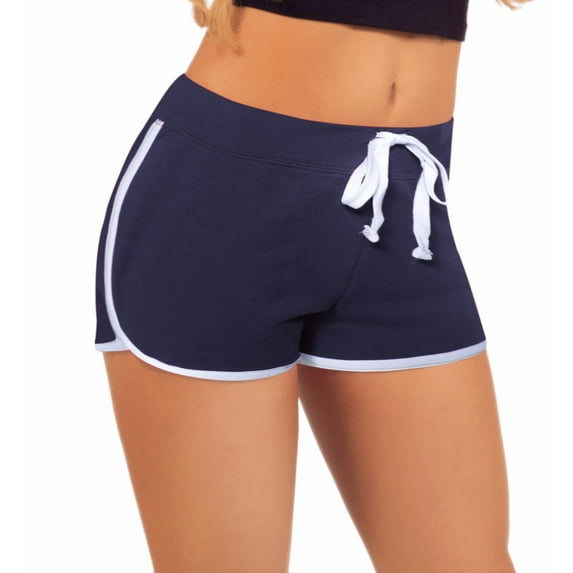 Women's Elastic Waist White Outline Active Lounge Shorts