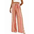 thumbnail image 1 of Women's Elastic Waist Wide Leg Light Weight Woman Palazzo Pants for Casual Lounge Colorful - Orange XL, 1 of 9