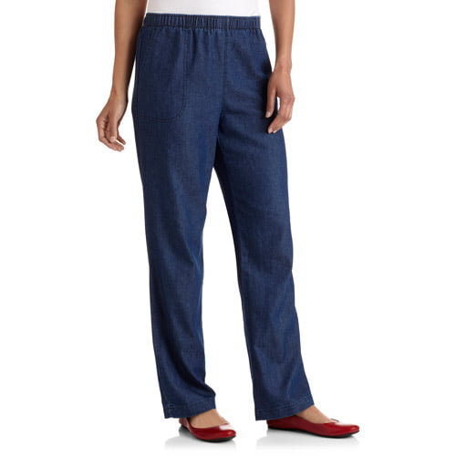 Women's Elastic Waistband Woven Pull-On Pants available in Regular and  Petite 