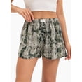 thumbnail image 1 of Women's Elastic Waisted Plaid Shorts Lounge Pajama Shorts, 1 of 4