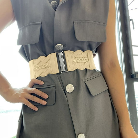 Women's Elastic Wide Belts Vintage Stretchy Belt Retro Fashion Belts For Dresses Mens Designer Dress Belts Leather Belt Designer Cool Belts Dark Belt Mens Belt Nylon Mens Belt Size 28 Belt Leather for