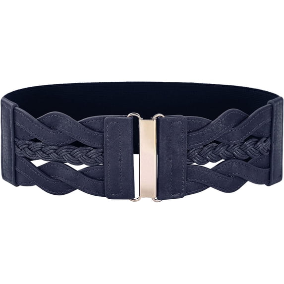 Women's Elastic Wide Belts Vintage Stretchy Belt Retro Fashion Cinch Belts for Dresses