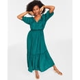 thumbnail image 1 of Women's Elbow-Sleeve Tiered Maxi Dress Dark Forest XS, 1 of 1