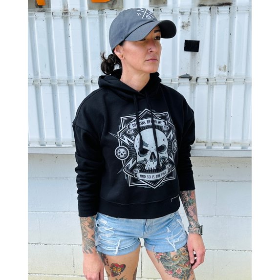 Women's Electric Head Shorter Cut Fleece Hoodie