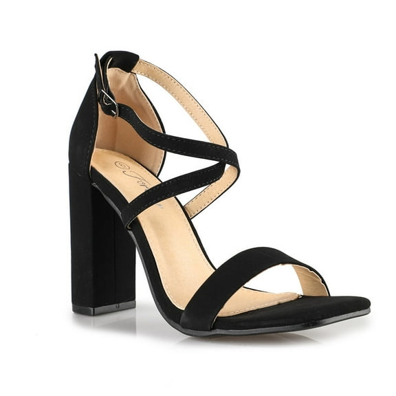 Women's Elegance Crisscross Single Sole Block Heeled Sandals
