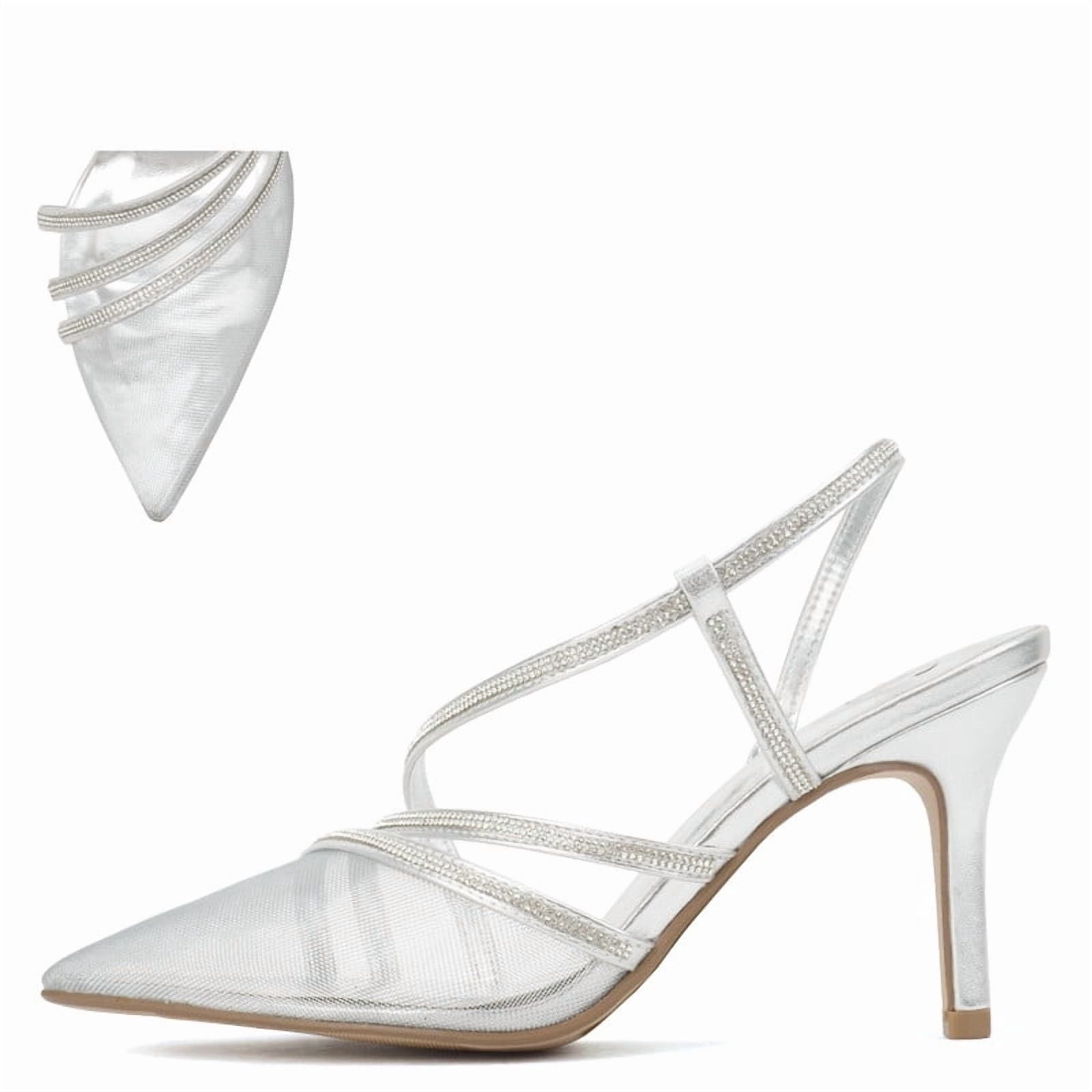 Women’s Elegance Shimmering Silver Dress Pumps