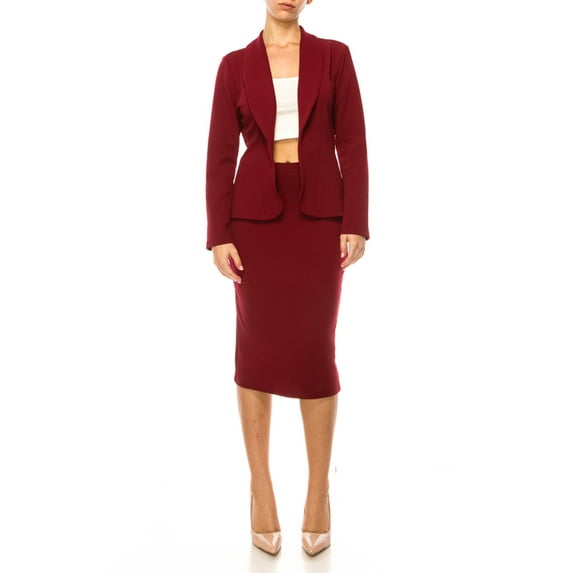 Women's Elegant 2-Piece Suit – Blazer and Pencil Skirt, Professional Workwear