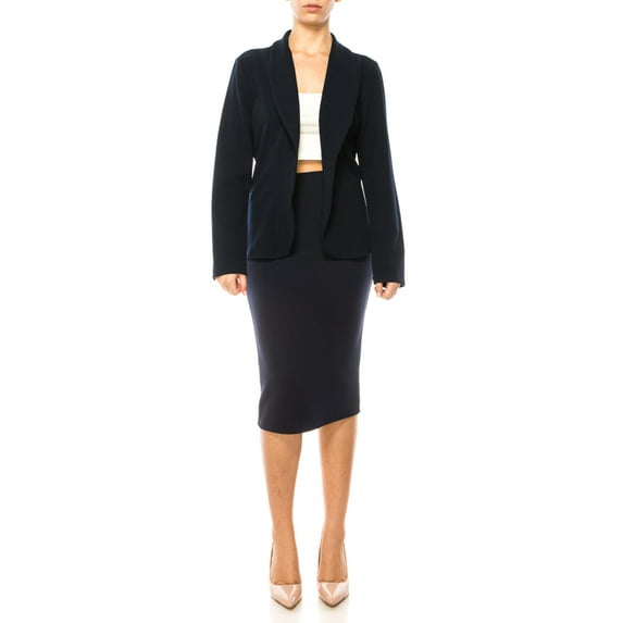 Women's Elegant 2-Piece Suit – Blazer and Pencil Skirt, Professional Workwear