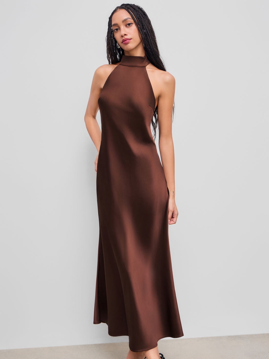 brown halter neck wedding guest dress Sabrina Beaded Halterneck Maxi Dress Brown | Wedding Guest Dress | Halter Neck