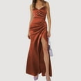 thumbnail image 1 of Women's Elegant Backless Pleated Satin Strapless Bridesmaid Dress Evening Gowns for plus Size Women Formal Dress to Hide Tummy Long plus Size Formal Dresses Dresses plus Size for Women Party Romper, 1 of 4