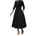 thumbnail image 1 of Women's Elegant Bell Sleeve Cocktail Party Dresses for Wedding Guest Fit and Flare Modest Church Midi Evening Dress, 1 of 5