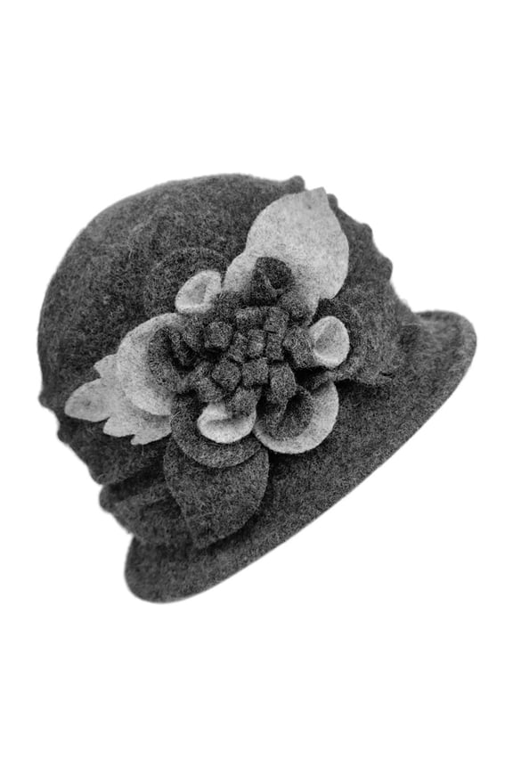 Women's Elegant Beret Hat Warm Retro Knot Flower Decoration Classic Floral Hat Beret Beanie Cloche Bucket Hat Comfort Basin Hat with Contrasting Colors Daily Wear Casual Beret Hat Dark Gray One Size