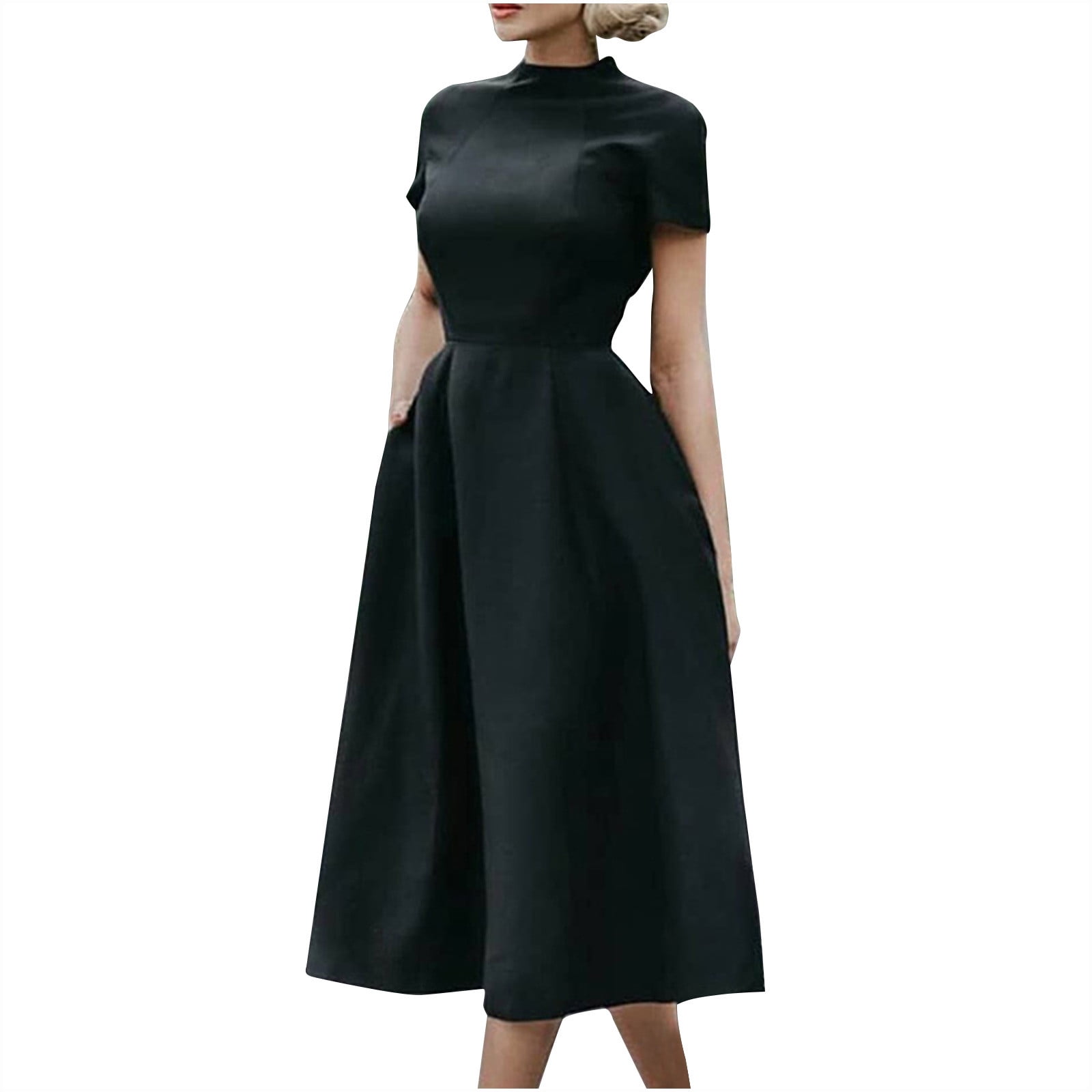 Black Silk Dress With Sleeves Modest Black Satin Sheath/Column Long Sleeve  Maxi Dress MillyBridal