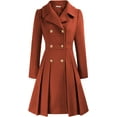 thumbnail image 1 of Women's Elegant British Style Trench Coat Lapel Collar Double Breasted A Line Mid Long Jacket with Pockets, 1 of 7