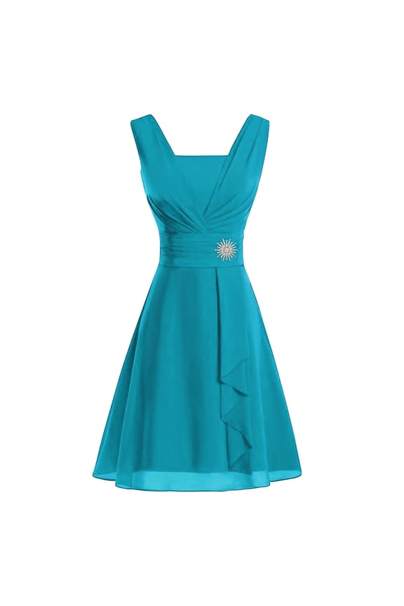 Women's Elegant Camisole Chiffon Wedding Dress, High Waist Formal Evening Gown, Bridesmaid Prom Dress for Wedding Ceremony and Special Occasions Blue XXXXXL