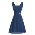 thumbnail image 1 of Women's Elegant Camisole Chiffon Wedding Dress, High Waist Formal Evening Gown, Bridesmaid Prom Dress for Wedding Ceremony and Special Occasions Dark Blue XXXL, 1 of 2