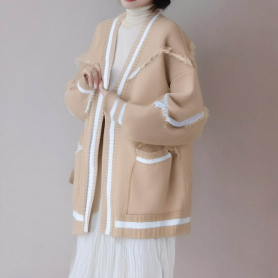 Women's Elegant Cute Sweaters Casual Knit Cardigan Sweater Long Sleeve V Neck Cardigans Vintage Coat Oversized Womens Cardigan Womens Kimono Light Weight Cardigan Sweaters for Women Open Front Summer