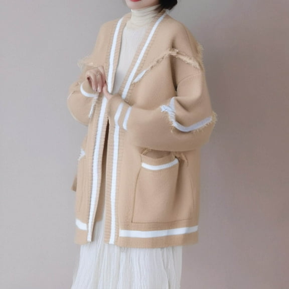 Women's Elegant Cute Sweaters Casual Knit Cardigan Sweater Long Sleeve V Neck Cardigans Vintage Coat Oversized Womens Cardigan Womens Kimono Light Weight Cardigan Sweaters for Women Open Front Summer