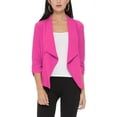 thumbnail image 1 of Women's Elegant Draped Blazer Casual Open Front 3/4 Sleeve Jacket, 1 of 6