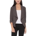 thumbnail image 1 of Women's Elegant Draped Blazer Casual Open Front 3/4 Sleeve Jacket, 1 of 6
