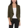 thumbnail image 1 of Women's Elegant Draped Blazer Casual Open Front 3/4 Sleeve Jacket, 1 of 6