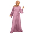 thumbnail image 1 of Women's Elegant Dress Long Sleeve Abaya Kaftan Flare Sleeve Casual Solid Dress Arab Style Fashion, 1 of 2