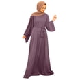 thumbnail image 1 of Women's Elegant Dress Long Sleeve Abaya Kaftan Flare Sleeve Casual Solid Dress Arab Style Fashion, 1 of 2