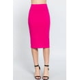 thumbnail image 1 of Moa Collection Mid-Length Knit Solid Print Pink Pencil Skirt, 1 of 5