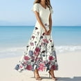 thumbnail image 1 of Women's Elegant Flutter Sleeve Dress Floral Chiffon Maxi Dress Flowy Wedding Guest Dress for Spring 2025 Pink XS, 1 of 5