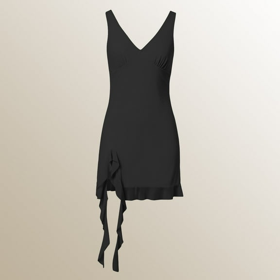 Women's Elegant Fringe Skirt Suit V Neck Dress Formal Outfit Stretch Comfortable Stylish