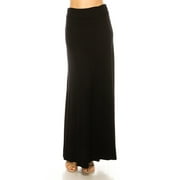 Womens Elegant High Waist Foldover Maxi Skirt