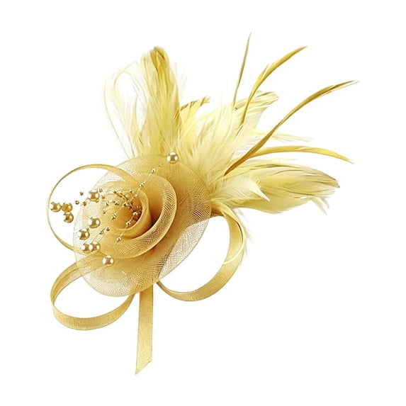Women's Elegant Hair Band Delicate Headpiece Colorful Feather for Performances and Parties,Yellow,One Size