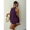 thumbnail image 1 of Women's Elegant Halter Tie Mini Dress Purple Summer Dress, 1 of 7