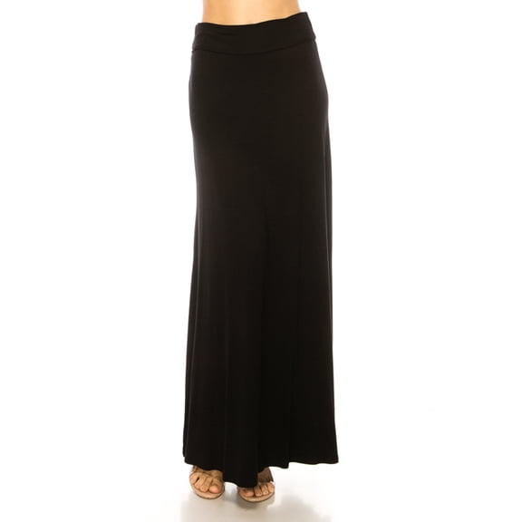 Women's Elegant High Waist Foldover Maxi Skirt