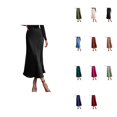 thumbnail image 1 of Women's Elegant High Waist Satin Maxi Skirt â Solid Elastic Waist Silhouette for Business Casual, Party & Wedding Guest (Fall 2025), 1 of 5