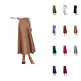 thumbnail image 1 of Women's Elegant High Waist Satin Maxi Skirt â Solid Elastic Waist Silhouette for Business Casual, Party & Wedding Guest (Fall 2025), 1 of 5