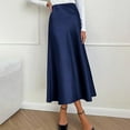 thumbnail image 1 of Women's Elegant High Waist Satin Skirt Stretchy Comfortable Flowy Midi Skirt for Casual Party Wear, 1 of 4