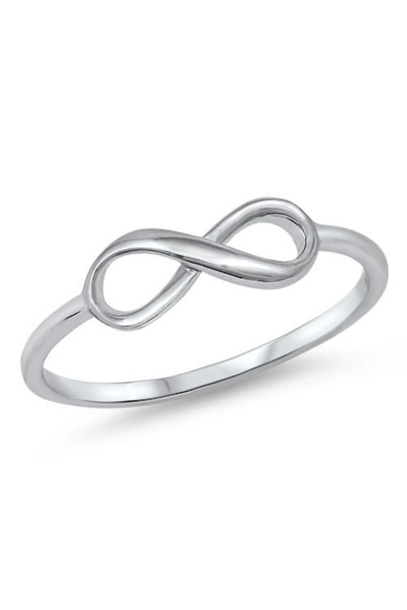 Women's Elegant Infinity Ring .925 Sterling Silver Band Jewelry Female Male Unisex Size 10