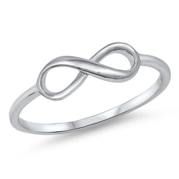 Women's Elegant Infinity Ring .925 Sterling Silver Band Jewelry Female Male Unisex Size 9