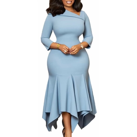 Women's Elegant Irregular Prom Dresses Mermaid Tight Formal Evening Party Gowns