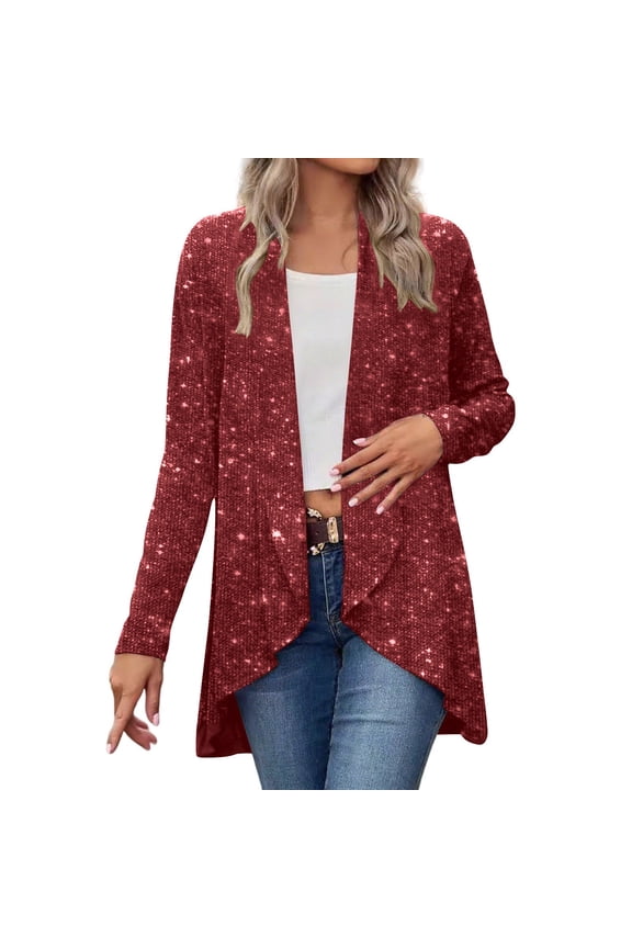 Women's Elegant Lace Blazer Open Front Sheer Mesh Blazer Coats Long Sleeve Casual Lightweight Dressy Summer Jacket